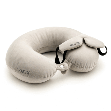 Craftx TravelEase Neck Support for Airplane, Car & Train Neck Pillow & Eye Shade